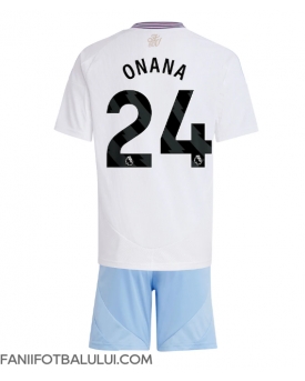 Aston Villa Amadou Onana #24 Echipament de Fotbal Replică 2024-25 Copii Deplasare (+ Șorturi)